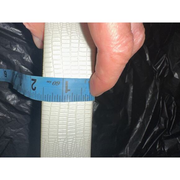 VINTAGE 40s 50s WHITE/OFF WHITE LIZARD/LEATHER BELT BAG OR CLUTCH FRAME BAG - Picture 8 of 10